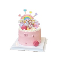 美作彩虹女孩主题蛋糕6寸加高